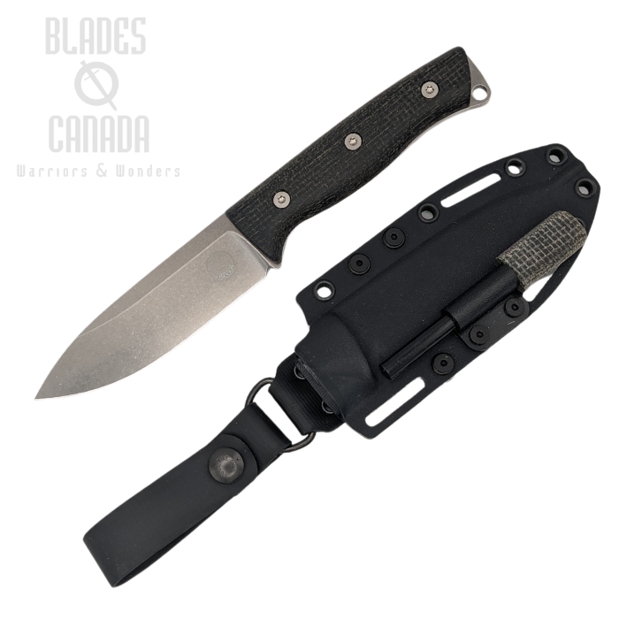 White River Urus 45 Fixed Blade Knife, CPM MagnaCut, Micarta Black, Kydex Sheath, WRUR45-BBL-MAG